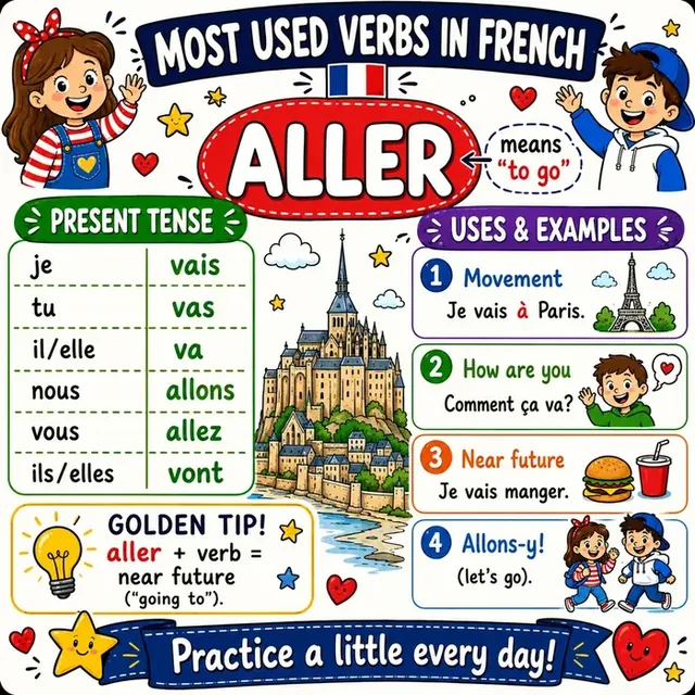 Verb ALLER mind map