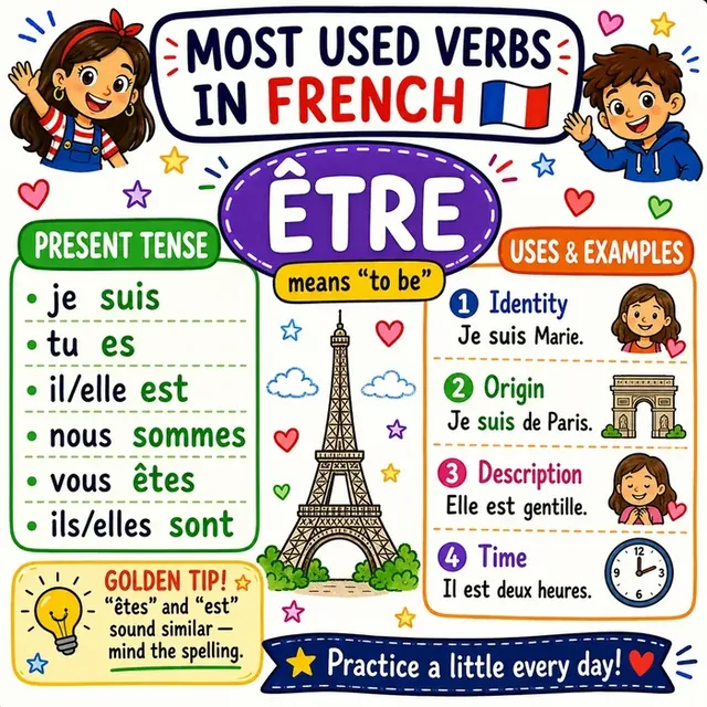 Verb ÊTRE mind map